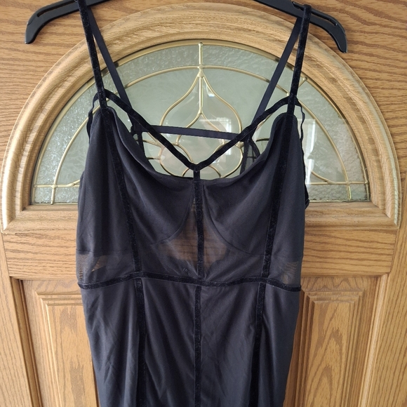 Fashion Nova Black Mini Dress with Sheer Accents - Picture 1 of 7